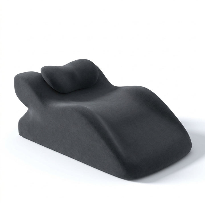 Charcoal memory foam face down pillow wedge with removable headrest bolster
