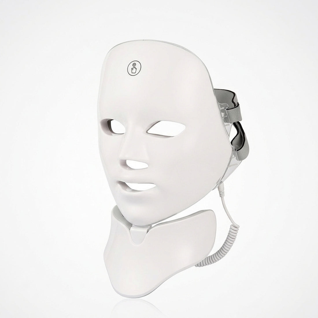White LED face mask with separate neck piece for light therapy