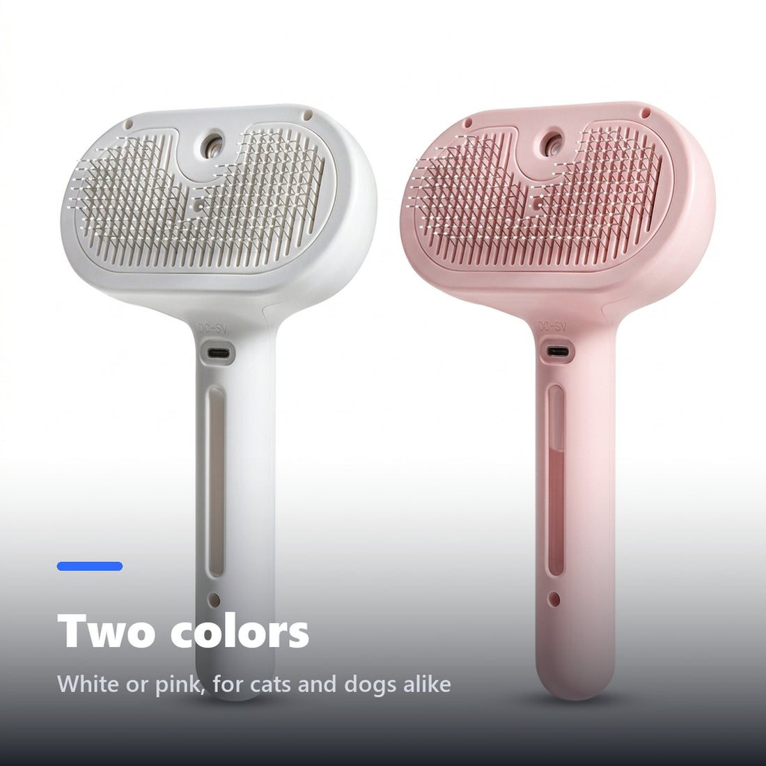Pet grooming brush in white and pink