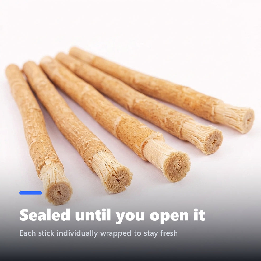 Five individually sealed miswak sticks